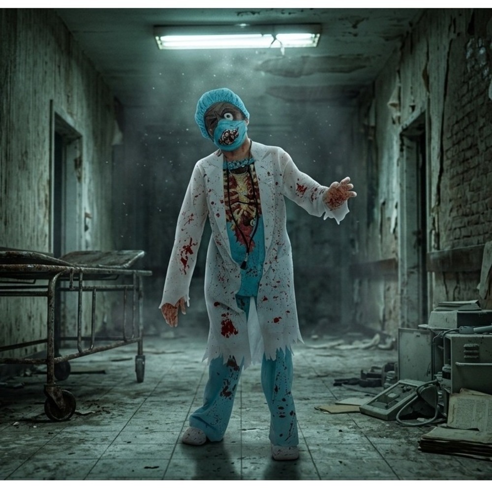 Zombie M.D. Doctor Zombie Boys Costume 6-Piece Set Kids Child Size L